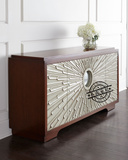 美式新古典家具定制 实木雕花斗柜 边柜 餐边柜 玄关柜