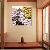 一若日式装饰画 日本料理店无框挂画 客厅洗手间墙壁画浮世绘风景