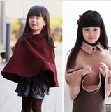 2016秋季新款韩版女童公主呢子披风披肩童装斗篷儿童外套包邮6A