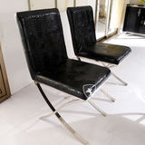 现代皮革餐椅简约时尚客厅鳄鱼纹不锈钢餐椅餐厅椅子餐桌椅子特价