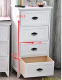 韩式抽屉柜收纳柜白色实木床头柜优质储物柜宜家仿古色窄角柜斗柜
