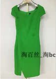 BAISI/百丝 专柜正品 2016年夏 绿色简约OL修身连衣裙ATB604602