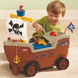 小泰克海盗船 可骑坐 扭扭车 滑行踏行车 四轮车 发声玩具学步车