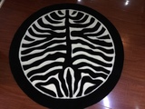 欧式圆形黑白斑马纹腈纶手工地毯黑白电脑椅瑜伽地垫可定制