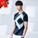 GXG男装 夏季热卖 男士时尚藏青色时尚短袖T恤#52144207