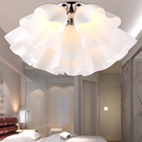 客厅奶白玻璃罩吸顶灯欧式现代大气白兰花餐厅温馨卧室个性创意灯