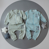 春装童装新款韩国风男童小童宝宝纯棉外套宽松裤子运动套装0-3岁