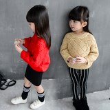 童装2016女童春秋装毛衣韩版儿童线衫宝宝蝙蝠袖宽松套头毛衣圆领