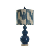 欧式现代田园蓝色葫芦玻璃台灯新中式简约美式样板房卧室床头灯具