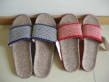 红色/蓝色波浪纹夏季防滑优质亚麻拖鞋 男女款