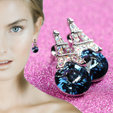 施华洛世奇元素水晶耳钉女款正品纯银耳环时尚气质潮流高档耳饰品