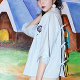 夏季女装日系和服防晒衣韩版宽松百搭绑带薄款短款外套开衫学生潮
