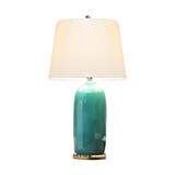 默谷|欧式地中海蓝色酒瓶玻璃台灯 宜家创意美式样板房卧室床头灯