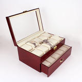 高档实木质钢琴烤漆20只位手表手链收纳展示盒子带锁钥匙收藏表箱