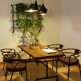 工业风复古怀旧铁艺实木水管漫咖啡桌椅酒吧饭店茶餐厅沙发椅桌子