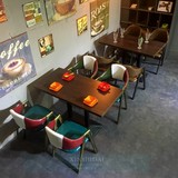 咖啡西餐厅 桌椅组合甜品奶茶店小吃店面馆餐饮桌椅饭店餐桌酒吧