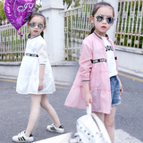 2016夏季新款韩版中长款超薄中大童空调纯色开衫外套女童防晒衣
