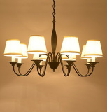 简约美式客厅吊灯大气欧式灯具卧室餐厅灯地中海复古铁艺8头吊灯