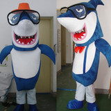 鲨鱼卡通服装海洋动物大鲨鱼海洋动物卡通人偶服广告宣传道具螃蟹