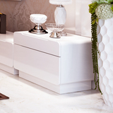 床头柜 简约时尚简易储物柜现代置物柜 白色烤漆柜实木床头柜