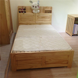 深圳广州定做定制全实木松木家具1.5 单双人床儿童松木储物箱体床