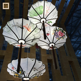 中国风新中式吊灯客厅餐厅仿古灯具创意古典走廊玄关手绘布艺灯笼