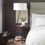 美式乡村卧室床头落地灯 现代简约客厅书房灯创意铁艺木艺灯具