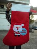 圣诞节装饰品圣诞袜子高档绣花圣诞老人袜子礼品袋礼物袜袋子大号
