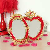 批发婚庆用品结婚镜子 新娘化妆镜子红色上头镜 新人用品红镜子