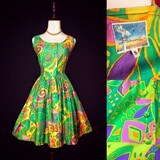 [售磐]1960s Vintage 美国产 印花连衣裙