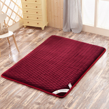 加厚5厘米纯色法兰绒榻榻米床垫单人双人1.5米床垫可折叠地铺睡垫