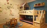 儿童床/实木儿童床/松木儿童床/半高床/套房组合电脑桌床滑梯床