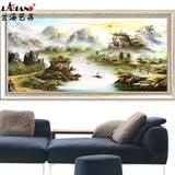 装饰画客厅现代有框画大幅沙发背景墙画挂画中式风景山水画壁画