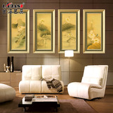 装饰画客厅中式有框画高档豪华四条屏沙发背景墙画壁画G7063荷花
