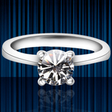 正品钻石戒指 铂金钻戒 六福珠宝首饰纯银饰白金求婚戒女生日礼物
