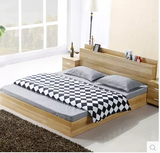 新款现代简约板式床1.2米1.5米1.8米单人双人床榻榻米床储物床类