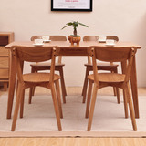 实木餐桌 日式全实木六人组合餐桌椅 宜家简约现代设计师桌子