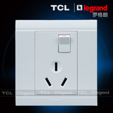 TCL罗格朗空调插座16a三孔带开关86型美仑山空调热水器插座面板