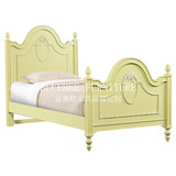 新古典美式定制家具纯全实木公主床儿童床单人床围栏雕花白色A114