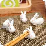 日式可爱兔子筷架筷托创意家用餐具陶瓷筷枕筷子架筷子托枕勺子架