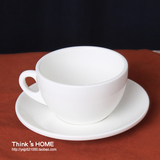 简约纯白美式咖啡杯碟陶瓷奶茶经典欧式白瓷咖啡杯水杯牛奶奶茶杯