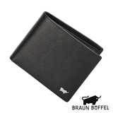 BRAUN BUFFEL 绅士系列4卡压纹零钱袋短夹（黑色）