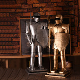 中世纪武士盔甲模型复古罗马铠甲勇士创意酒吧摆件将军骑士装饰品