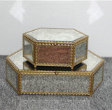 样板房软装饰品卧室梳妆台摆件创意珠宝盒首饰盒玻璃收纳盒道具