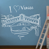 买家实拍「我爱威尼斯」西餐厅咖啡馆服装店橱窗贴纸手绘背景墙贴