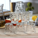 创意六只装透明玻璃杯家用茶杯果汁杯子玻璃杯水杯套装耐高温