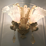 欧式床头灯奢华创意美式简约水晶过道灯客厅卧室高档天使田园壁灯