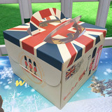 6寸8寸英国国旗卫兵主题新年蛋糕盒高档卡通蛋糕包装盒烘培西点盒