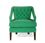 美式新古典布艺单人沙发 法式现代简约休闲椅 欧式单人沙发椅