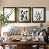 客厅装饰画欧式花卉现代简约沙发背景墙餐厅壁画挂画墙画三联有框